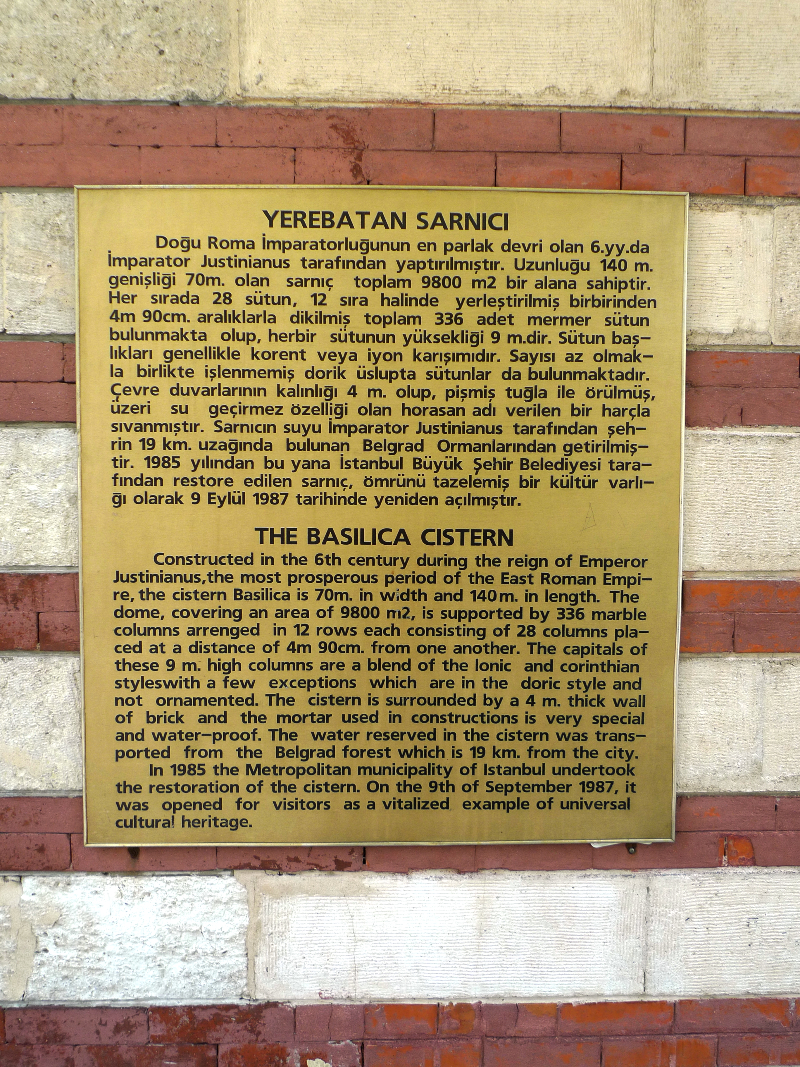 Basilica Cistern information
