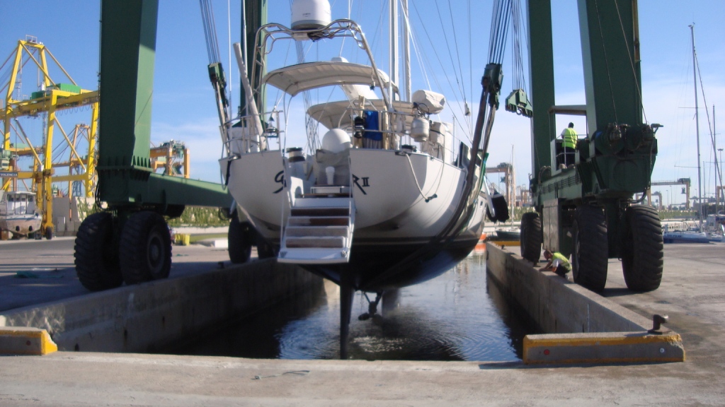 Sorcerer II being hauled out of the water