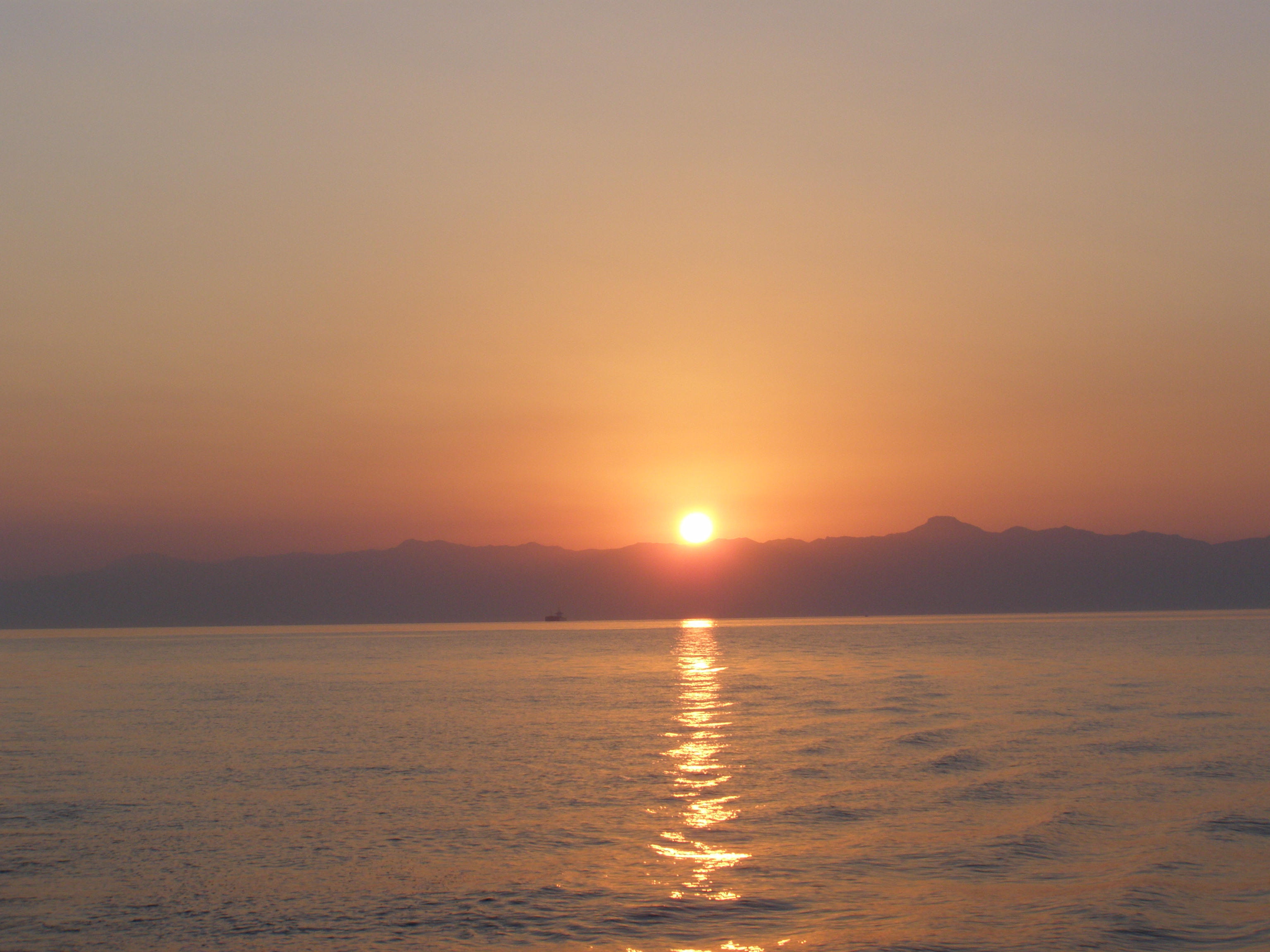 Sunset as we left the straits and headed into the Ionian Sea