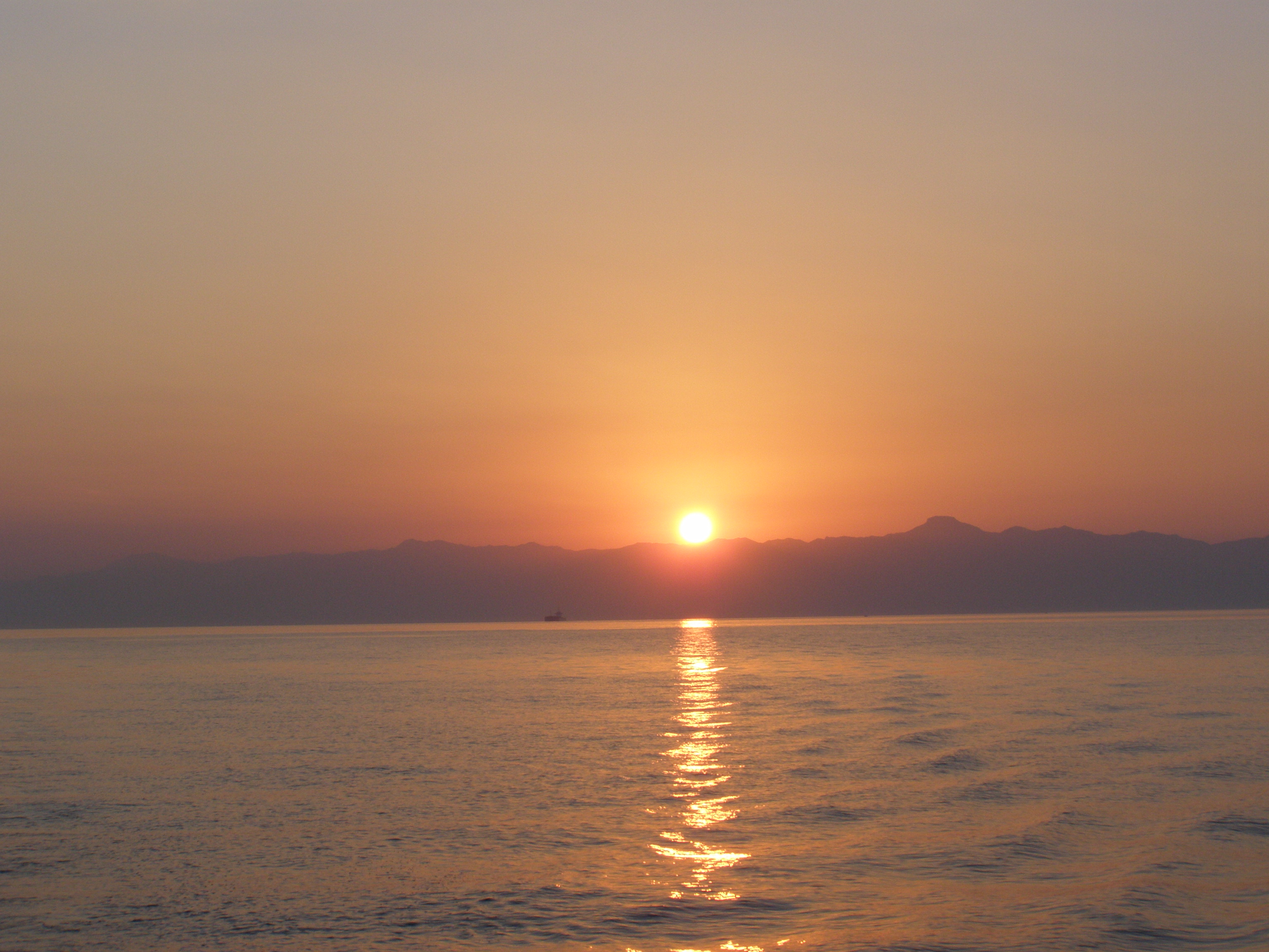 Sunset as we left the straits and headed into the Ionian Sea