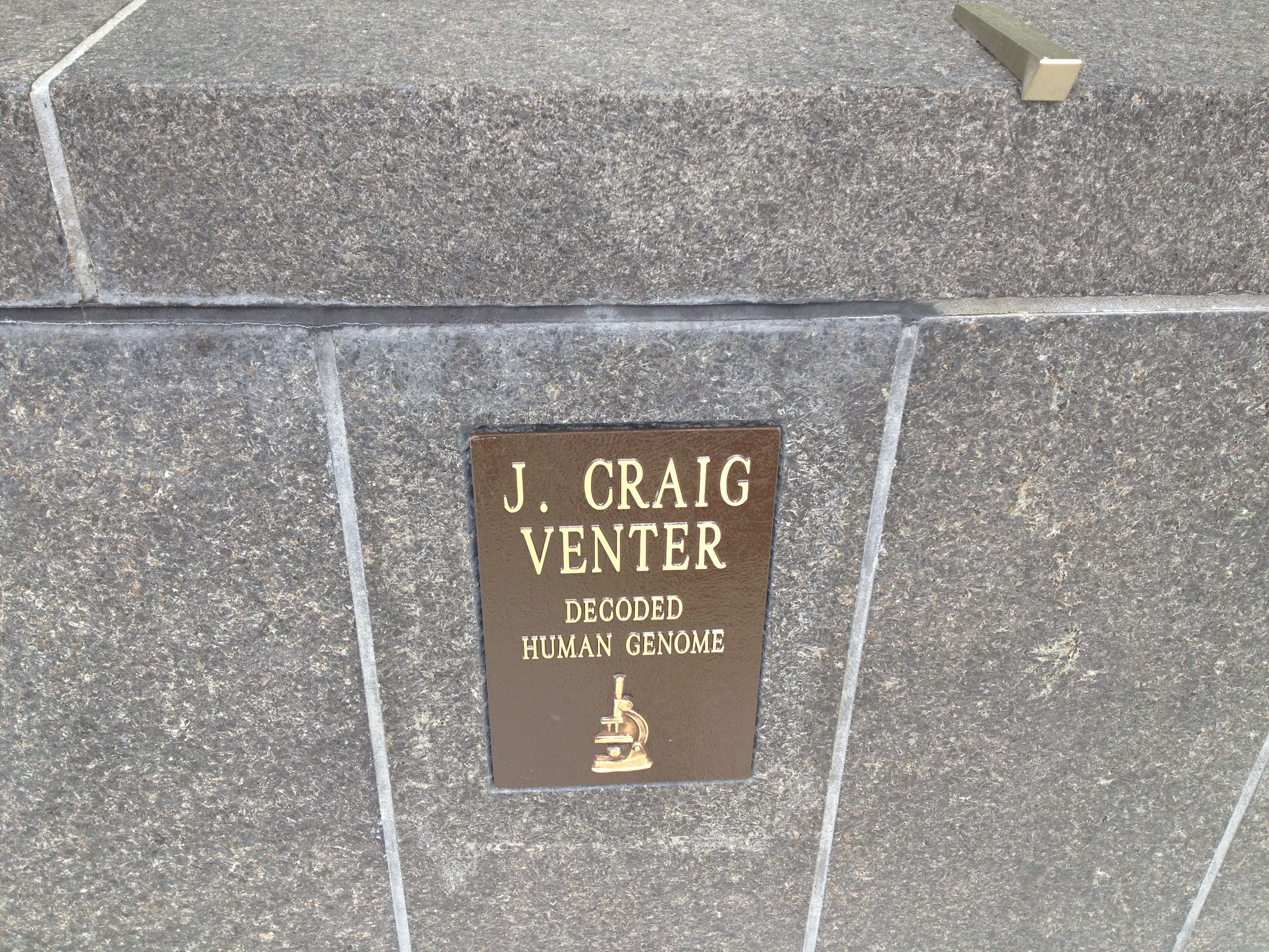 Dr. J. Craig Venter's plaque on the Biowalk of Fame