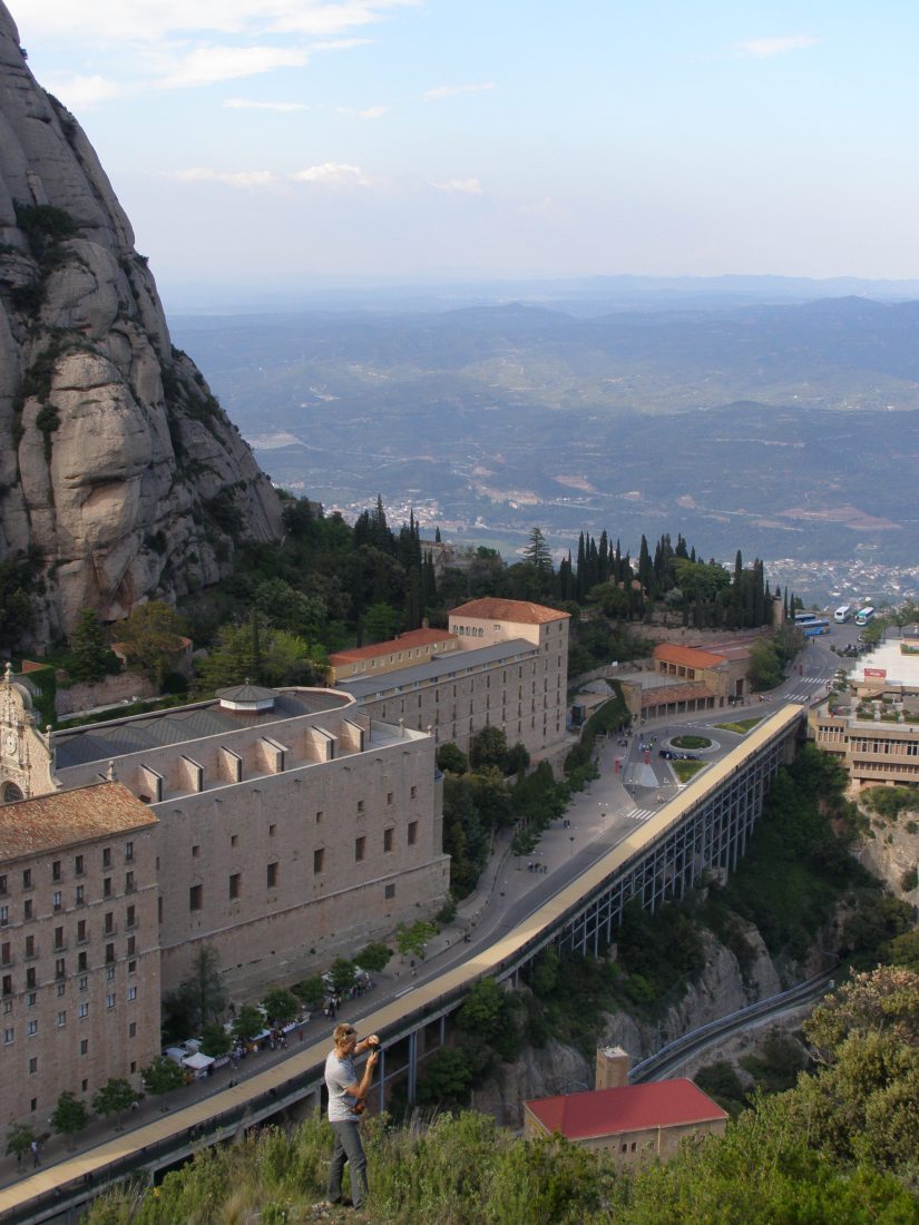 Jeremy with Santa Maria de Montserrat in the background