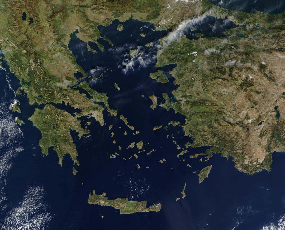 Satellite Image of Aegean Sea