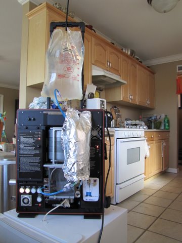 Kitchen appliances and workspaces are potential sources of aerosolized microorganisms. We deployed several air samplers in this home, including "Dr. Hibbert" in the kitchen.