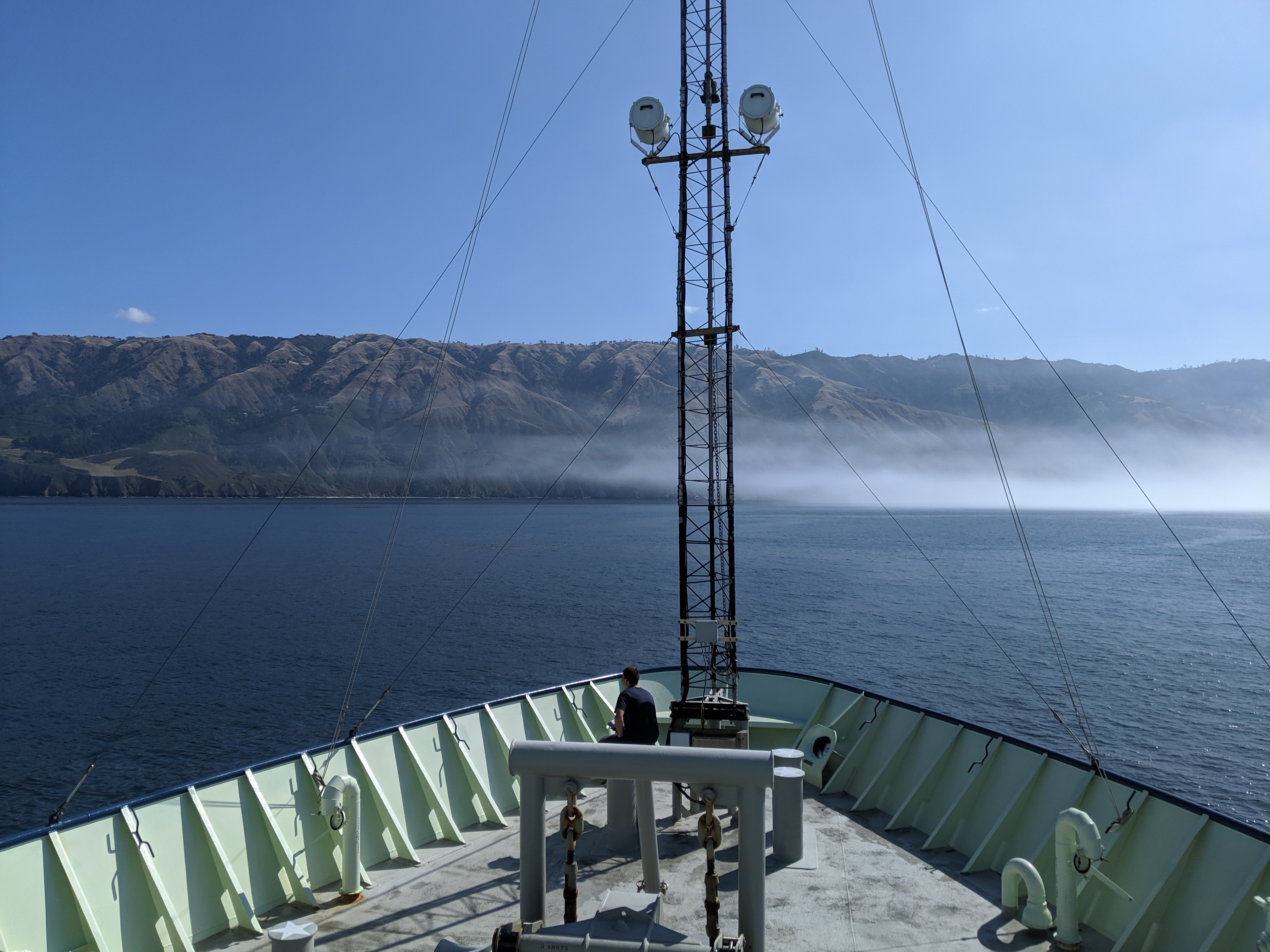 Scientists from JCVI and Scripps aboard R/V Atlantis in the Pacific Ocean off the coast of Big Sur, California.