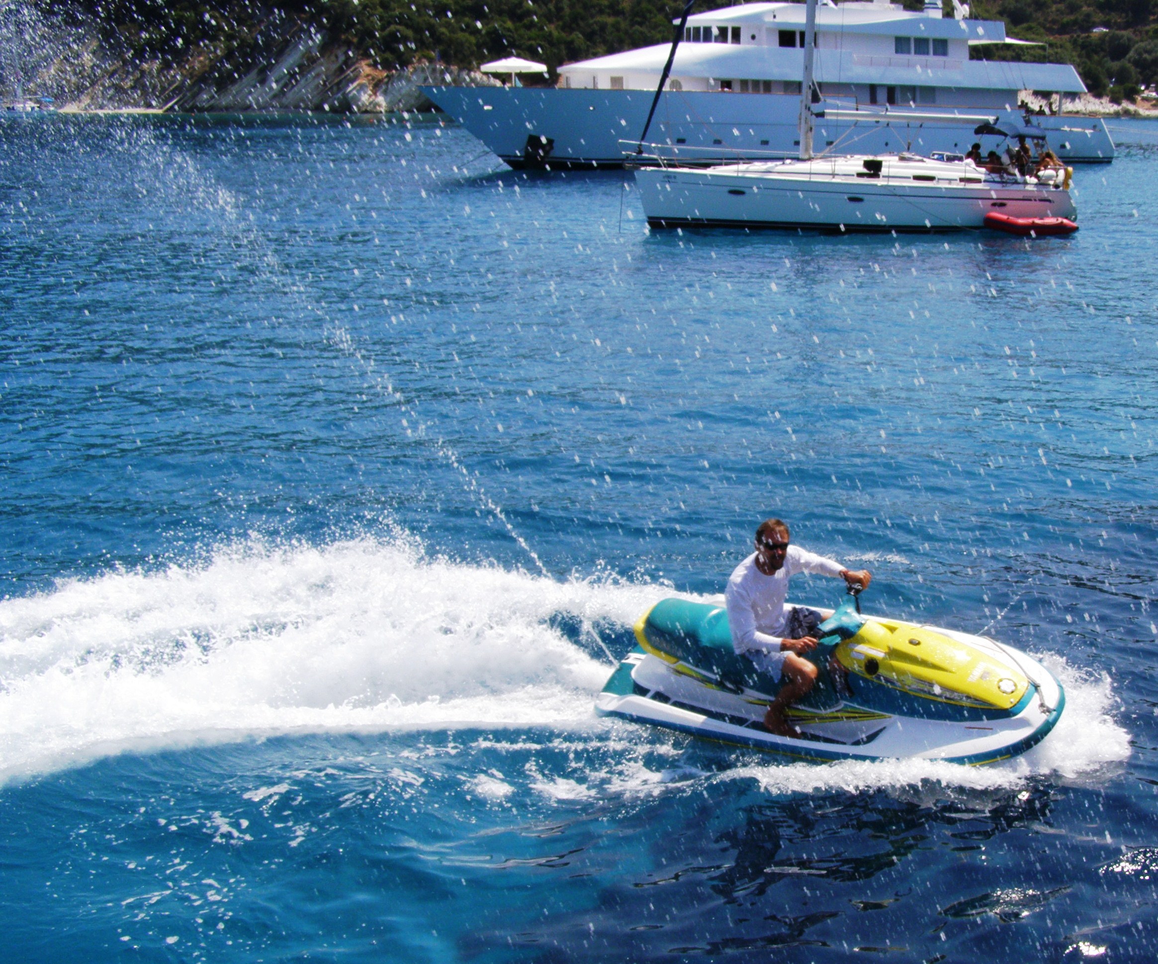John on the Captain's wave runner