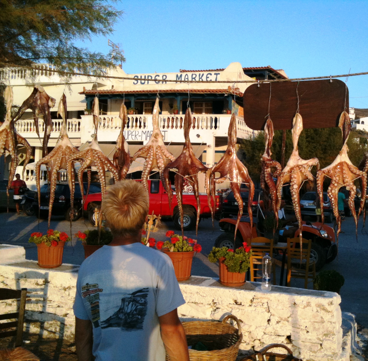 Jeremy looking at dinner!